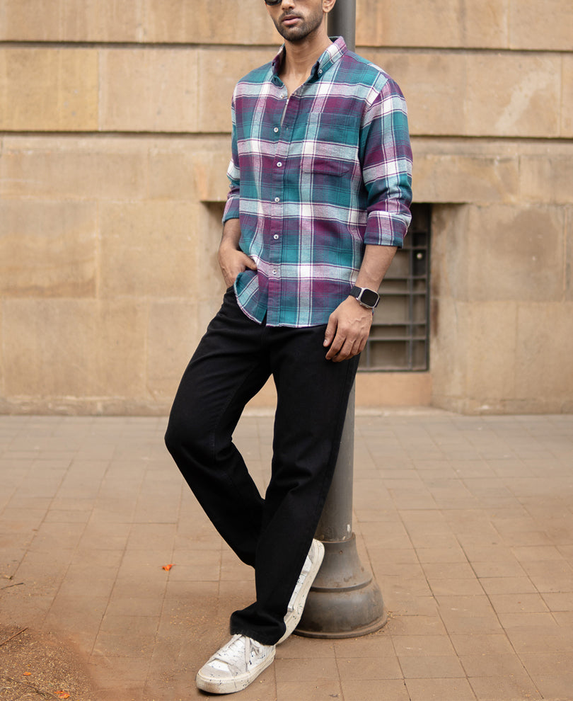 Multicolour Structured Checks Shirt