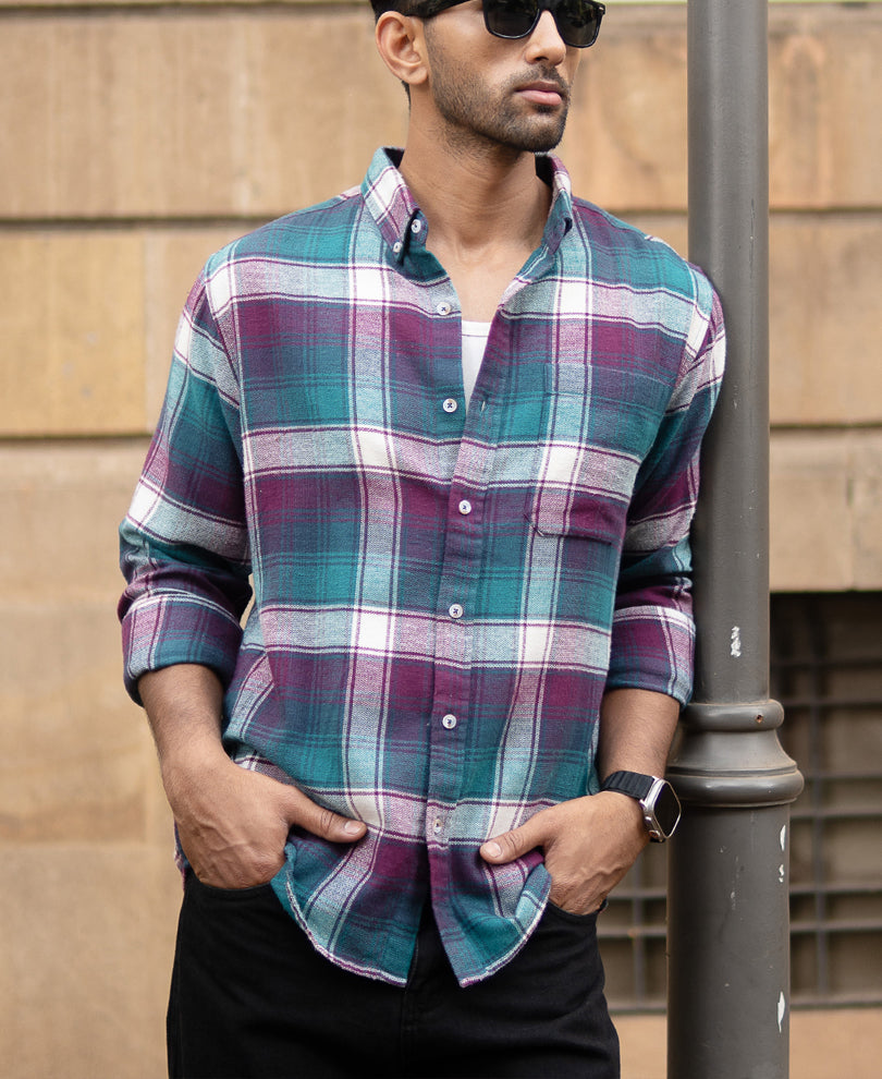 Multicolour Structured Checks Shirt