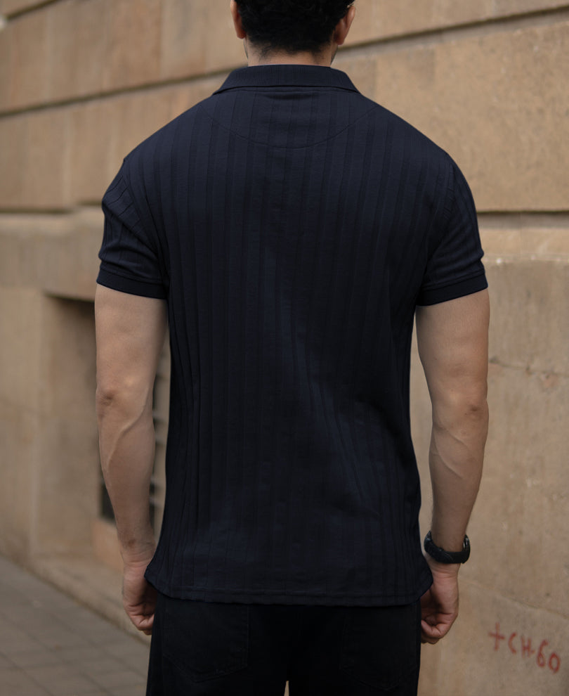 Navy Self Stripe T-Shirt