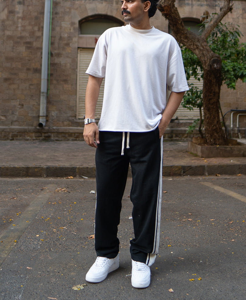 Black Trackpant With Contrast Patch