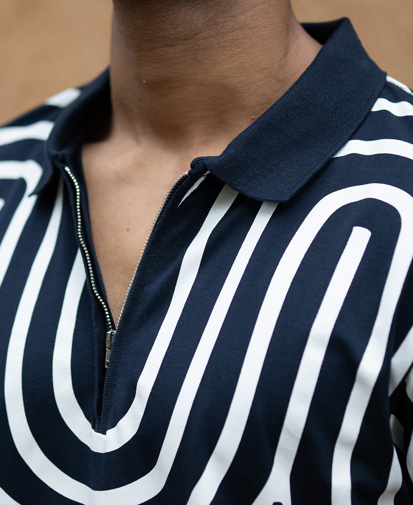 Navy Lightweight Printed T-Shirt