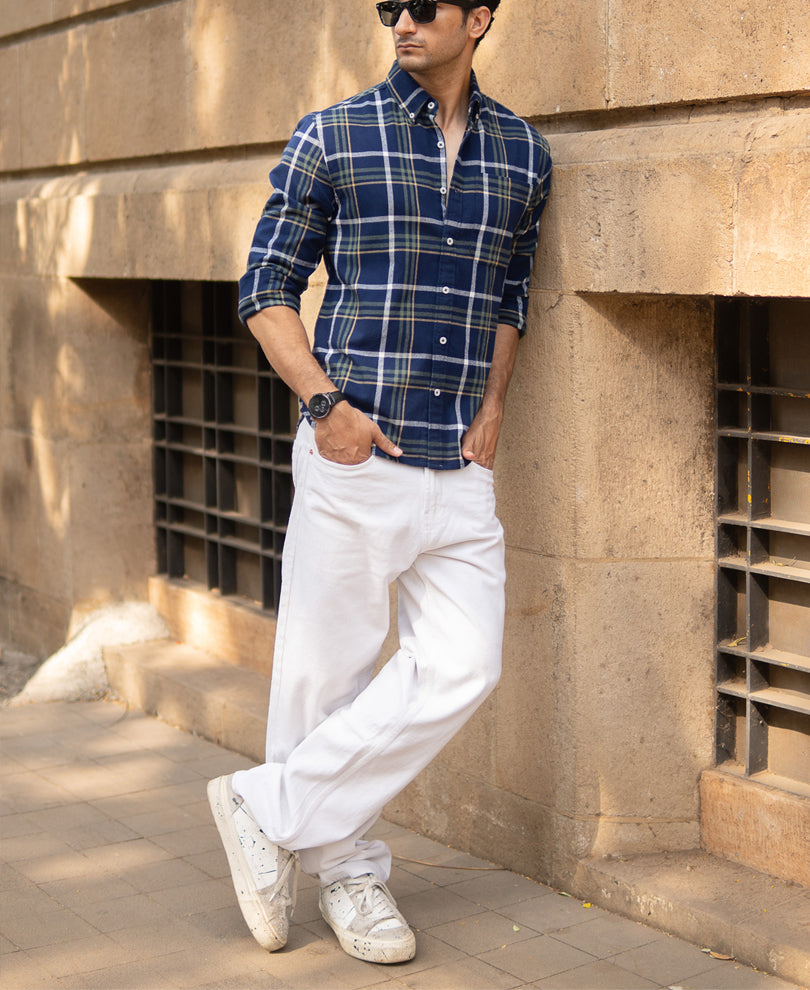 Navy Checks Shirt