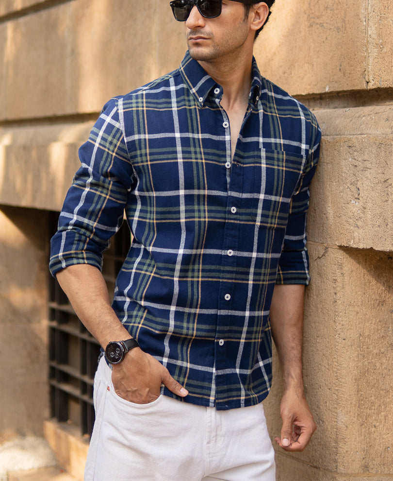 Navy Checks Shirt