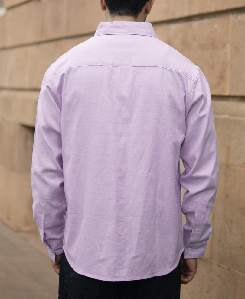 Light Lilac Linen Blend Shirt