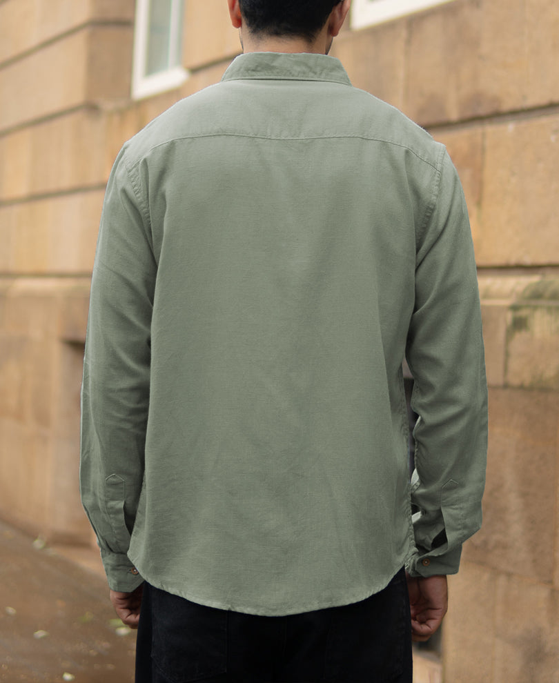 Sage Green Linen Blend Shirt