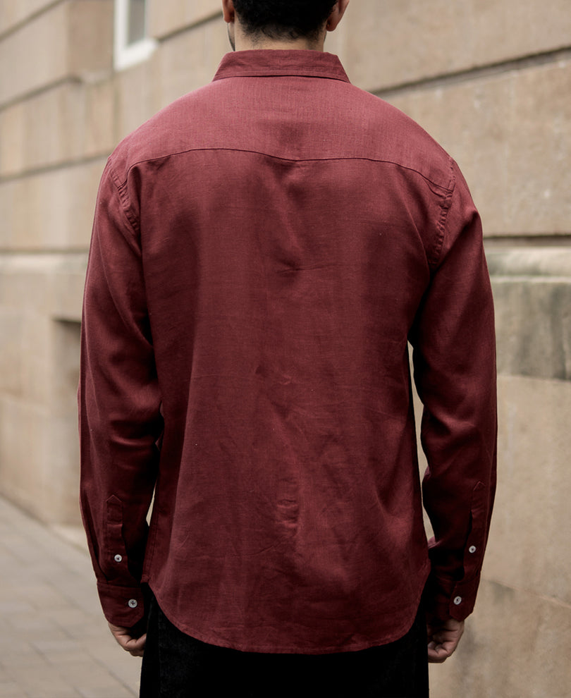 Brick Linen Blend Shirt