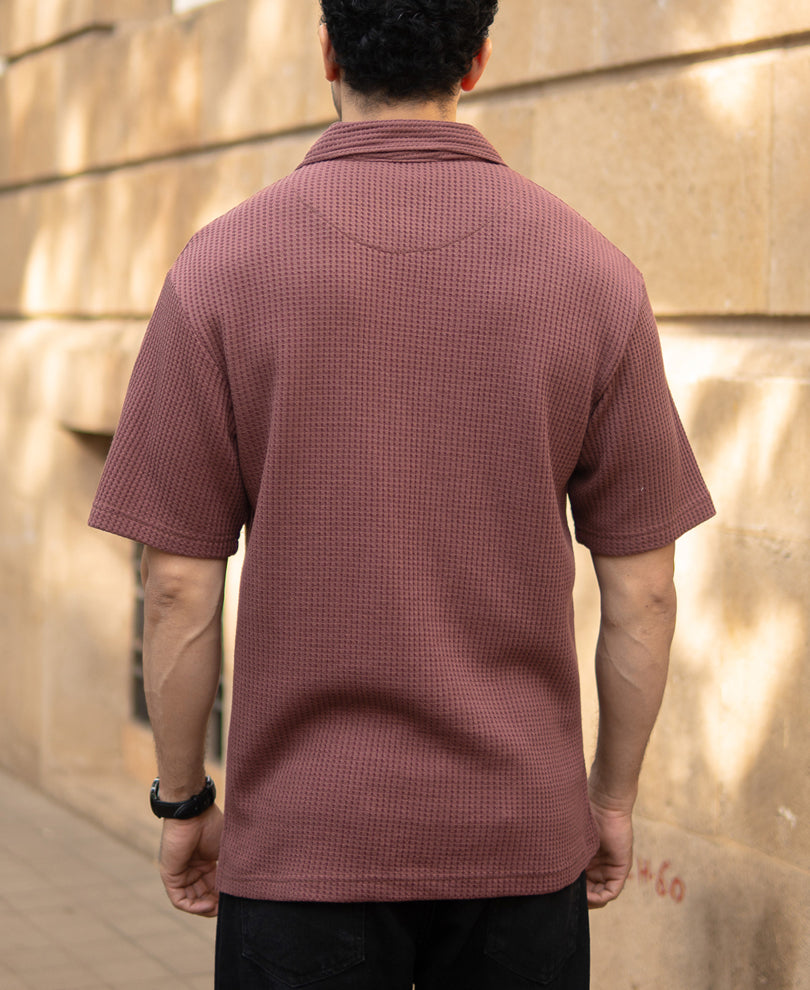Coffee Zipper Polo With Pockets