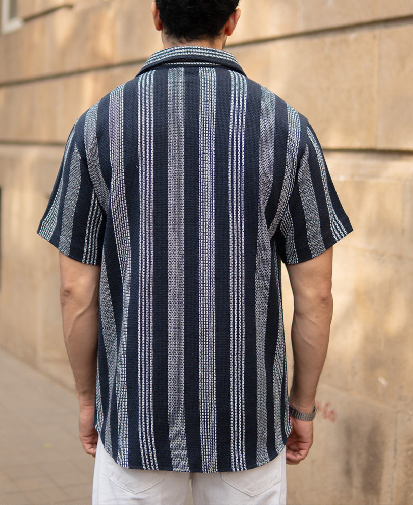Navy Structured Stripe Shirt