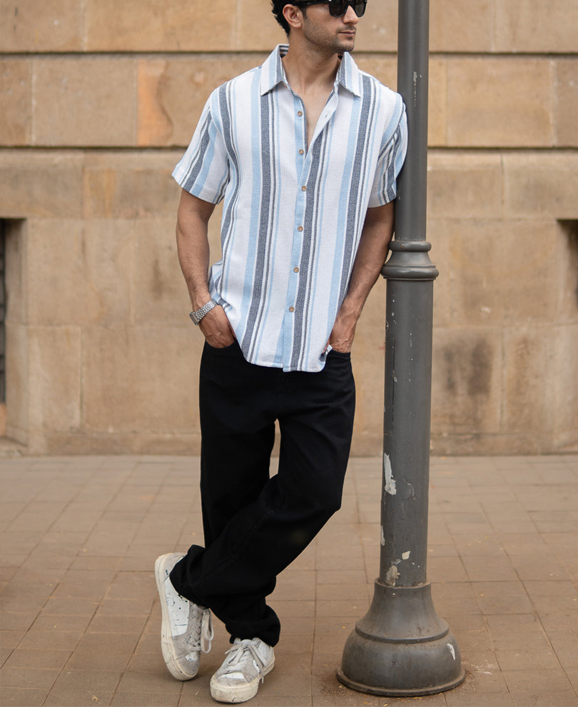Multicolour Structure Stripe Shirt