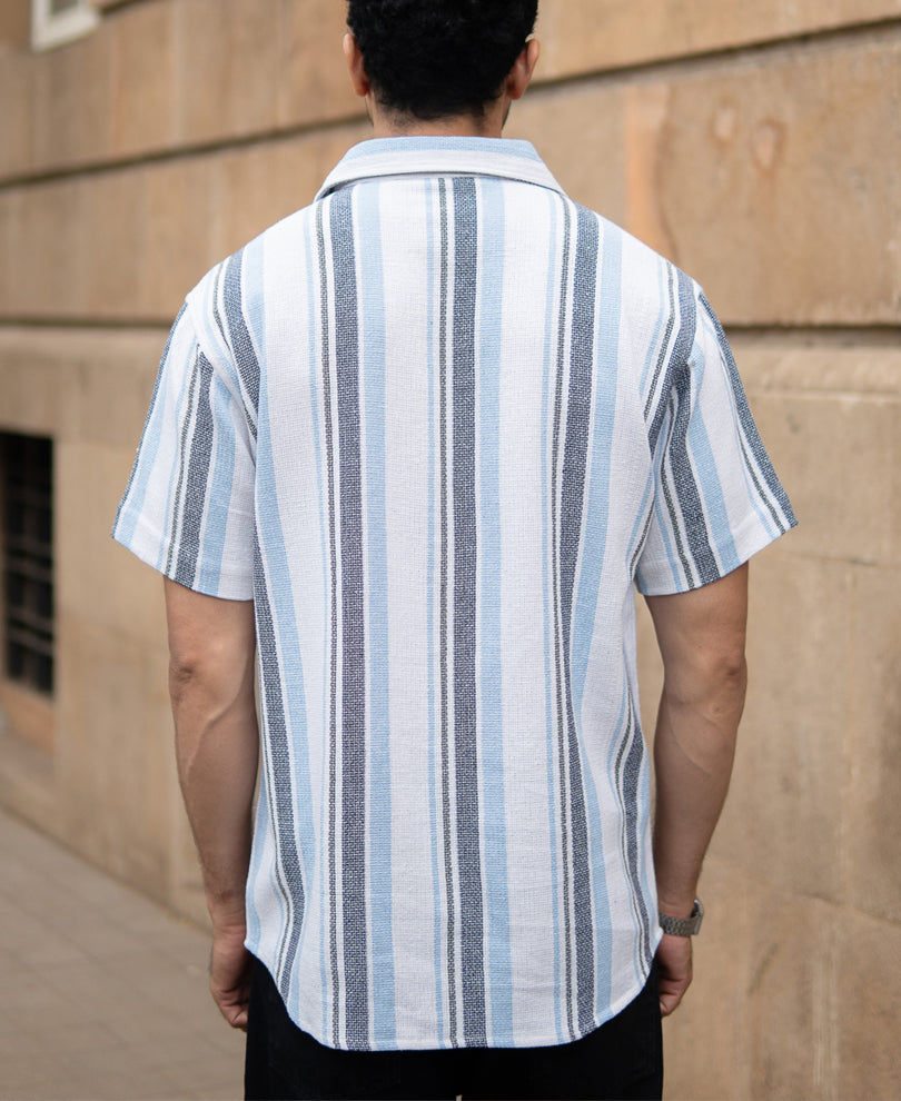 Multicolour Structure Stripe Shirt
