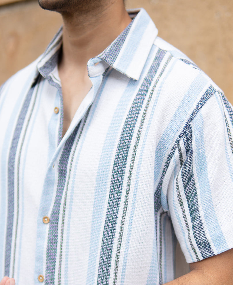 Multicolour Structure Stripe Shirt