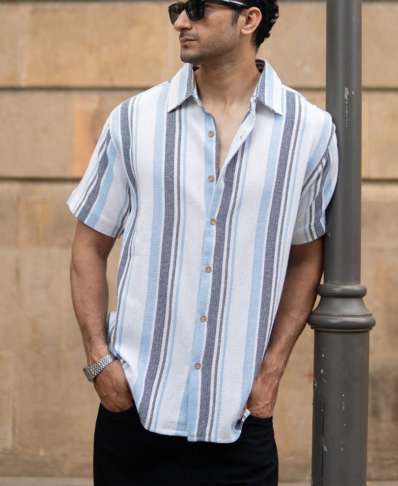 Multicolour Structure Stripe Shirt