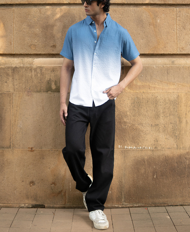 Blue Ombre Structred Shirt