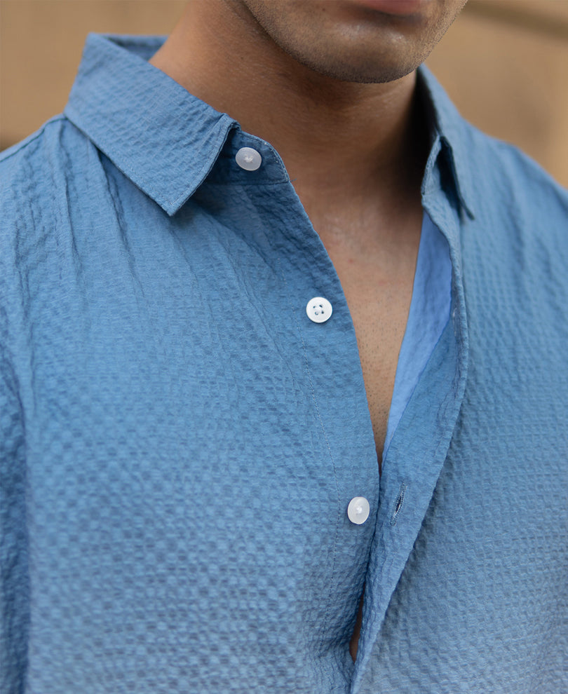 Blue Ombre Structred Shirt