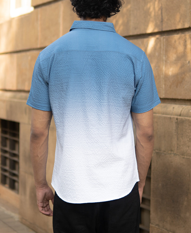 Blue Ombre Structred Shirt