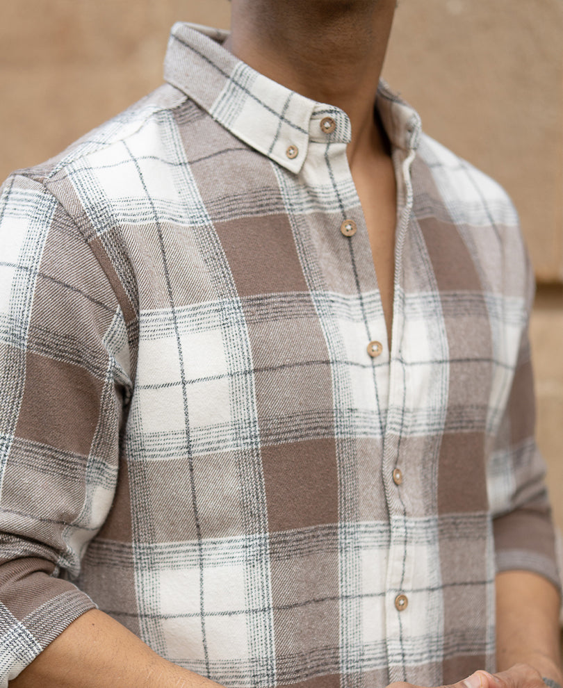 Light Brown Checks Shirt