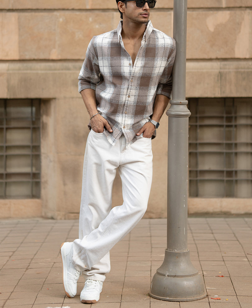 Light Brown Checks Shirt