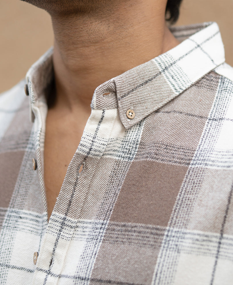 Light Brown Checks Shirt