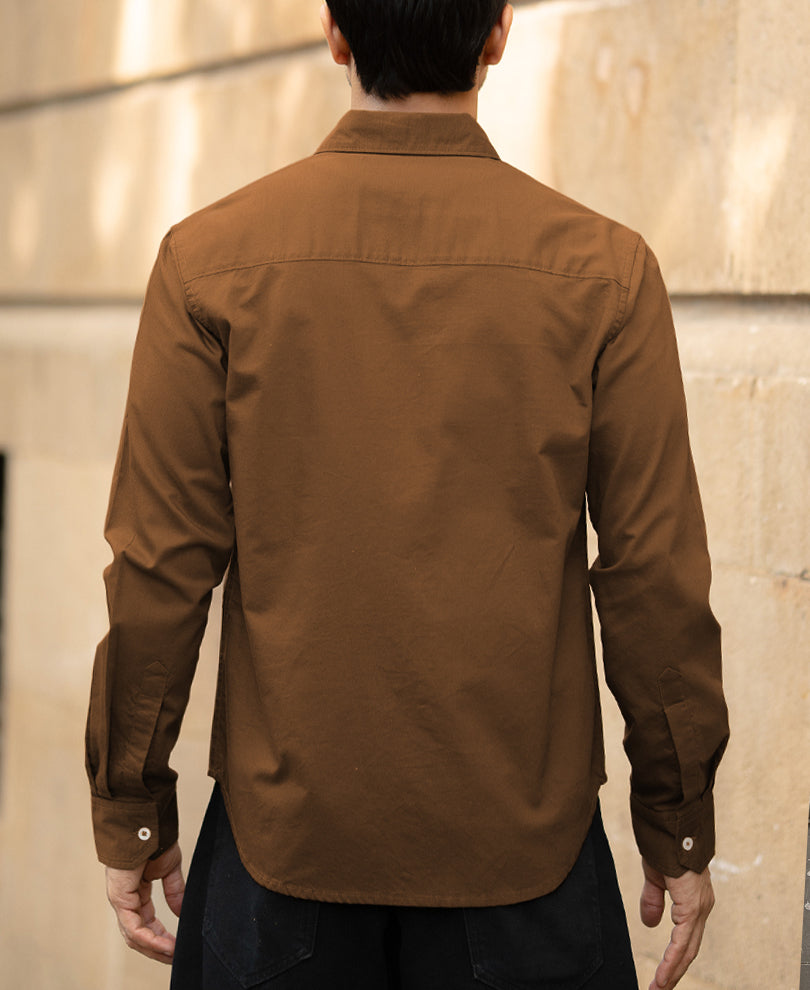 Toffee Brown Lightweight Oxford Shirt