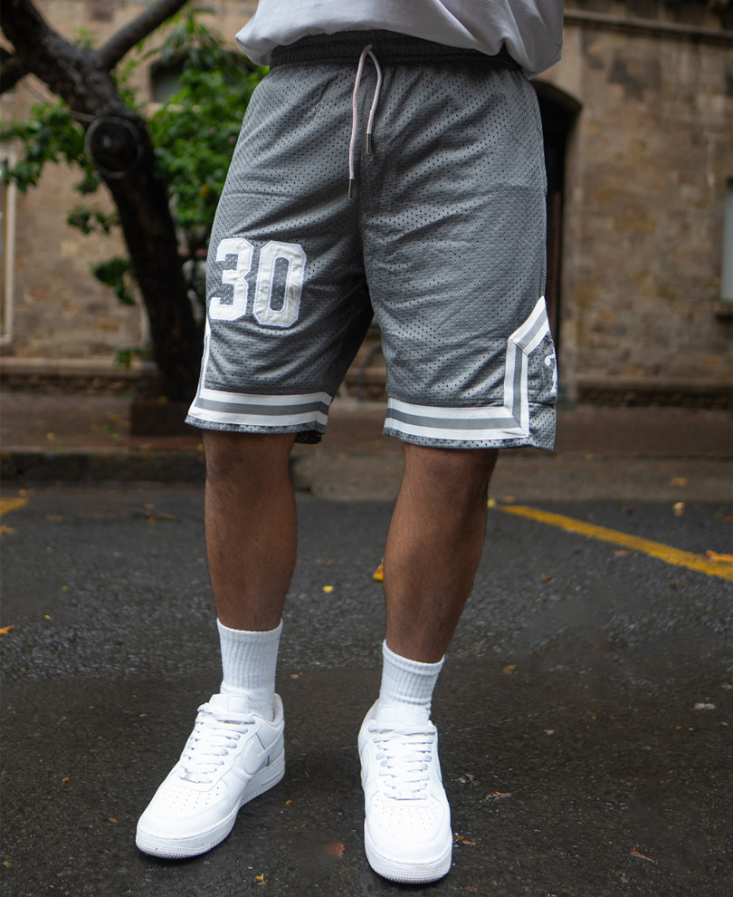 Grey Mesh Jersey Shorts