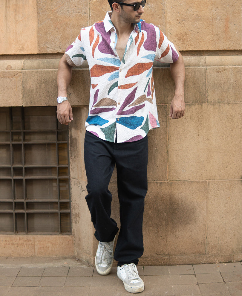 Multicolour Structured Printed Shirt