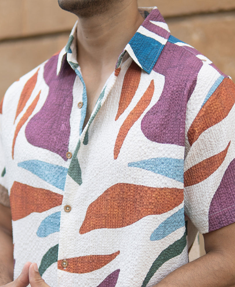 Multicolour Structured Printed Shirt