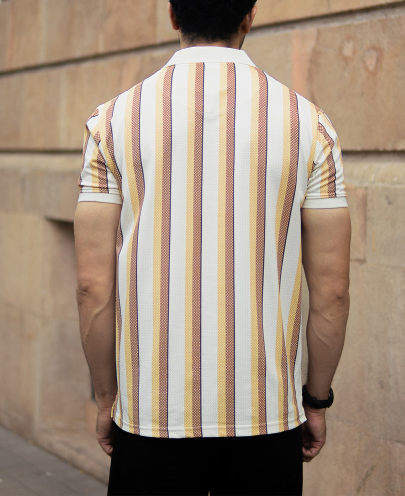 Mustard Printed Stripe T-Shirt