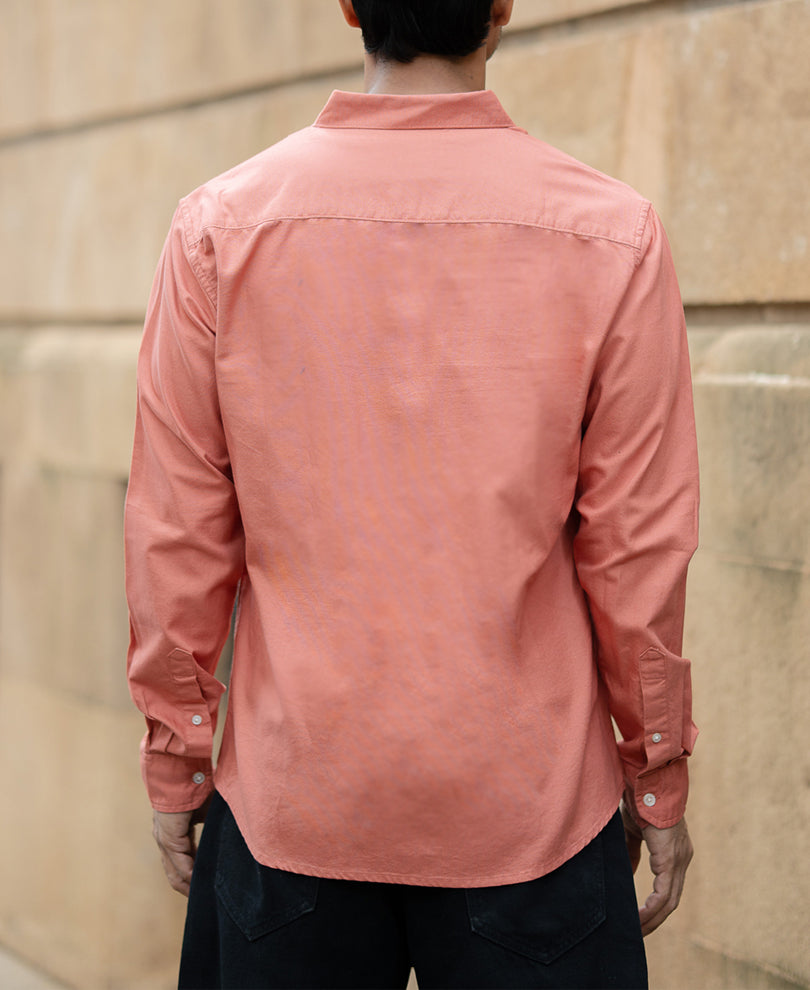Dark Peach Cotton Oxford Shirt