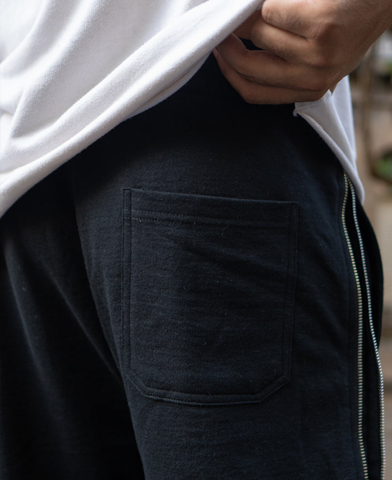 Black Trackpant With Side Zipper