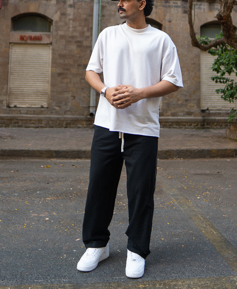 Black Trackpant With Side Zipper