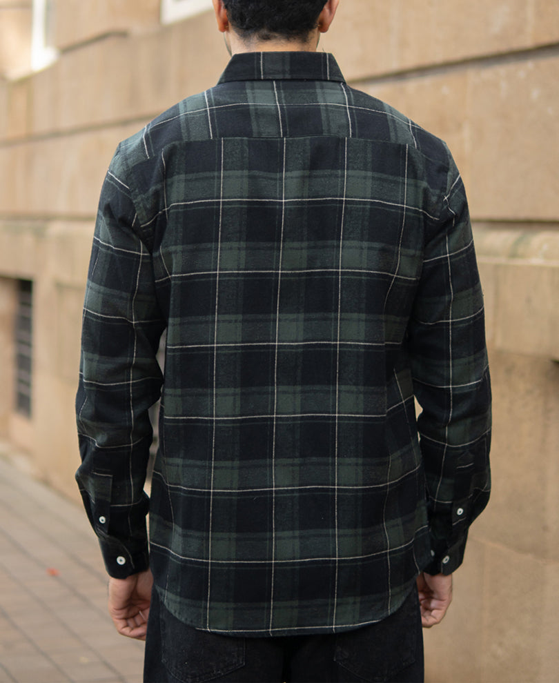 Dark Green Checks Lightweight Shirt