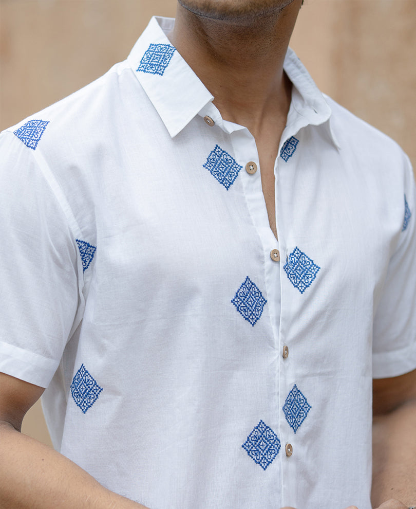 White Embroidered Shirt