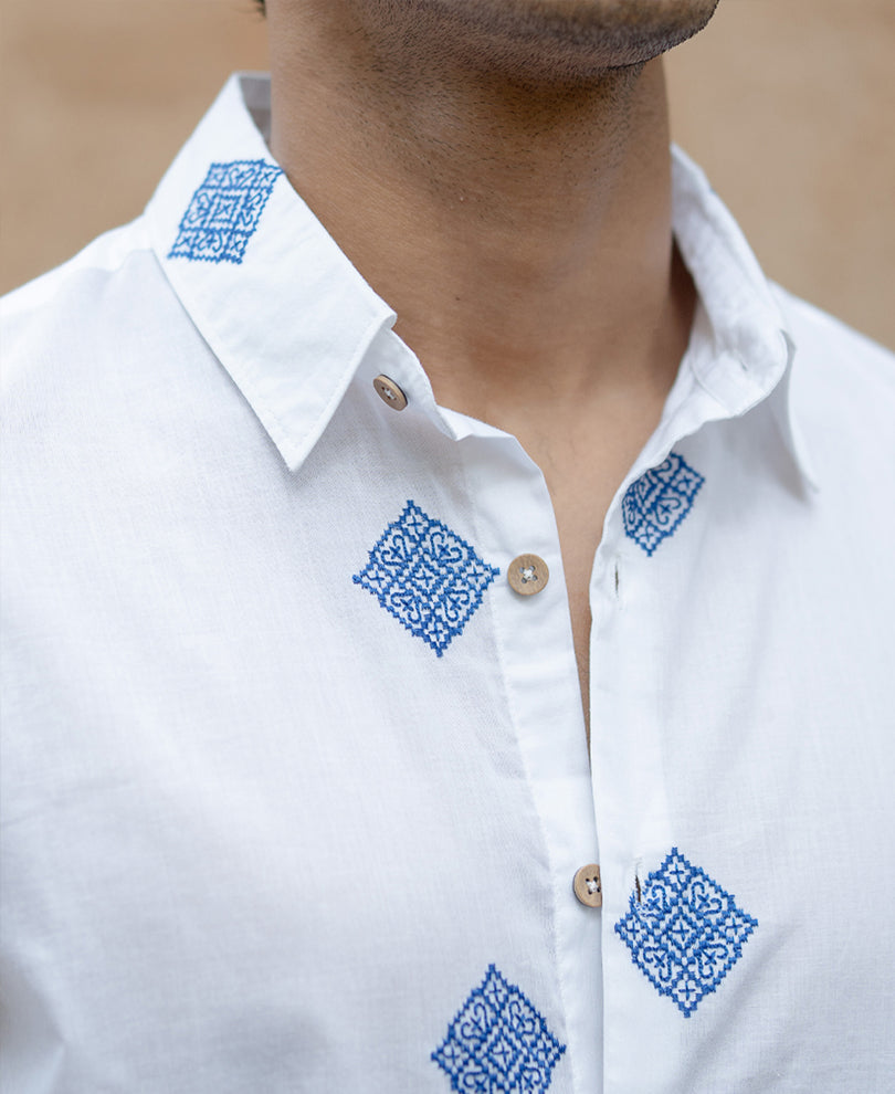 White Embroidered Shirt
