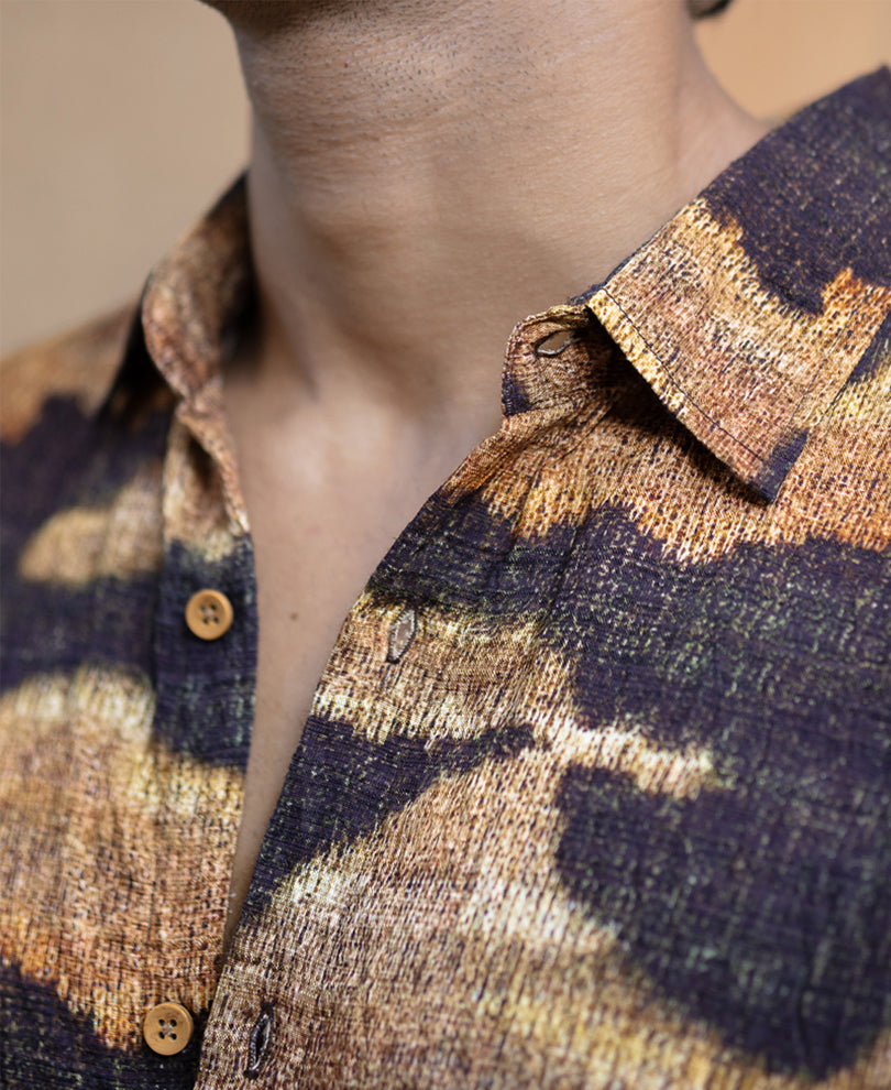 Multicolour Abstract Print Half Sleeves Shirt