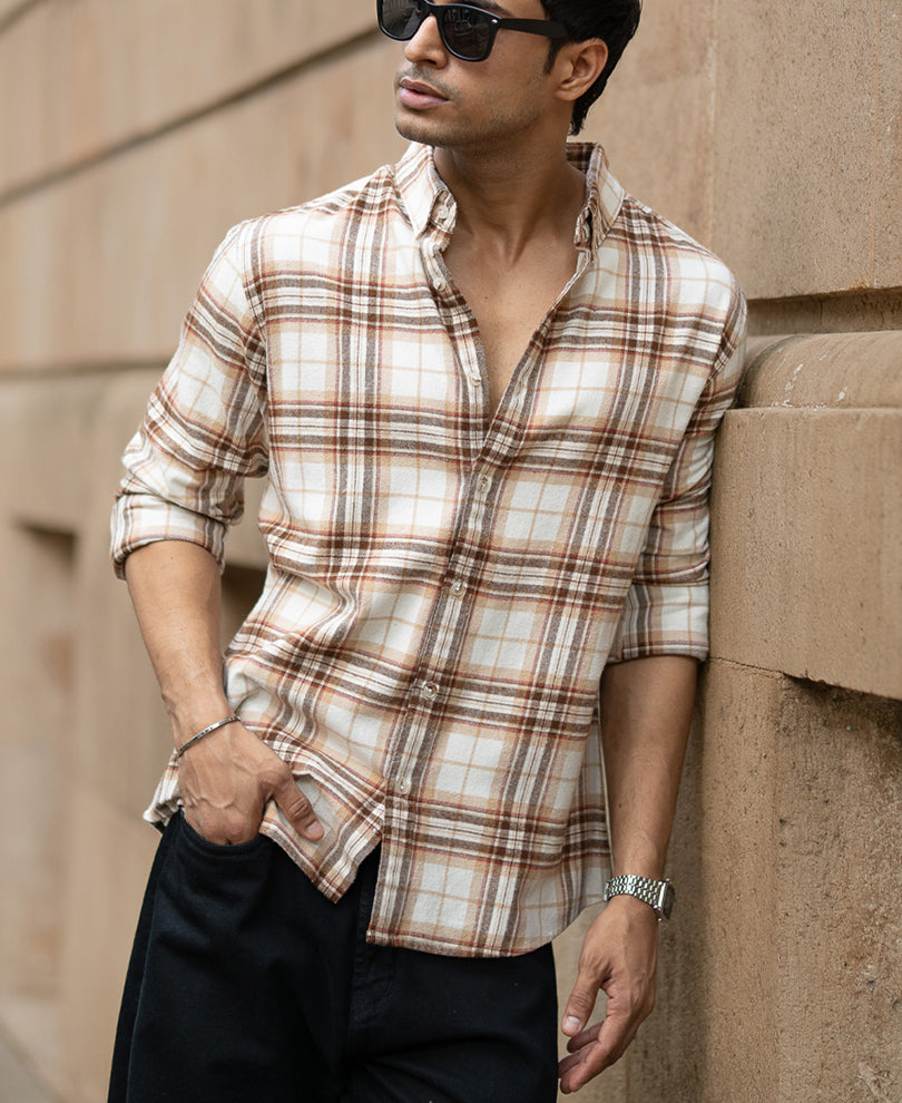 Beige Checks Shirt