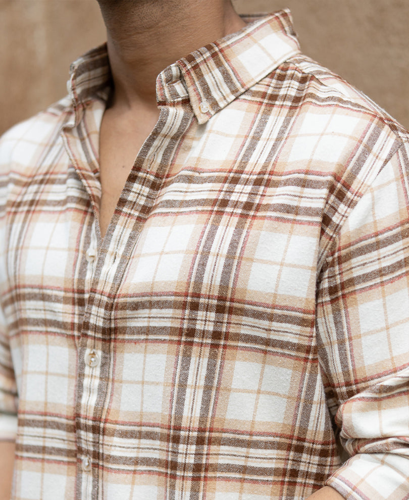 Beige Checks Shirt