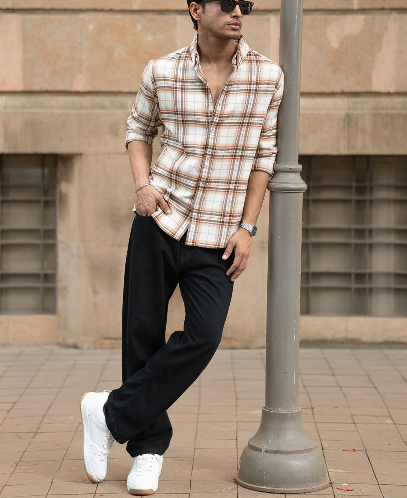 Beige Checks Shirt