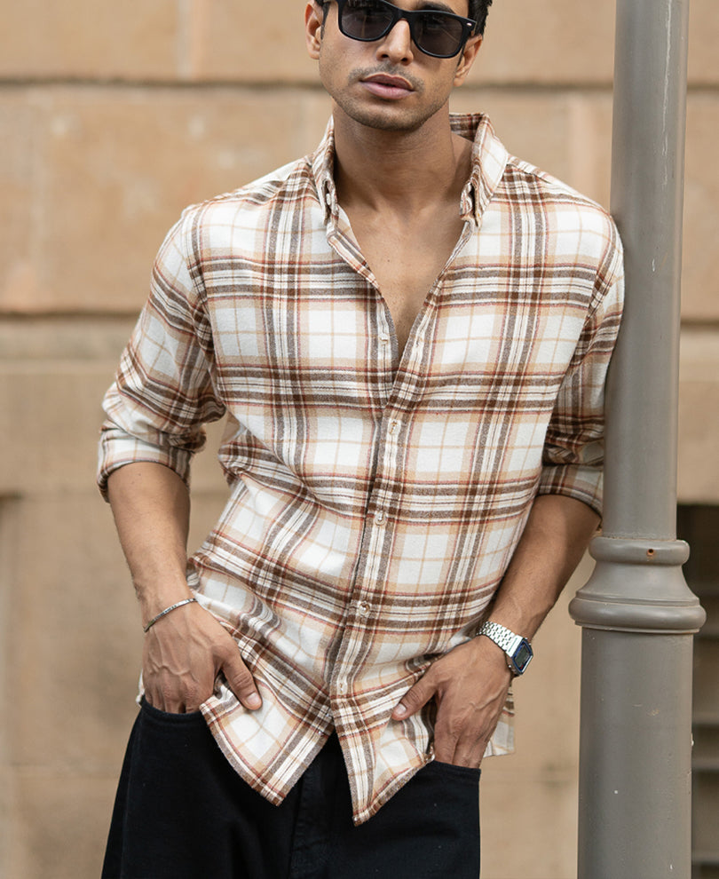Beige Checks Shirt