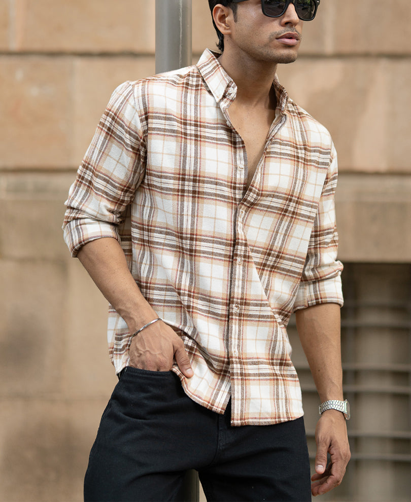 Beige Checks Shirt