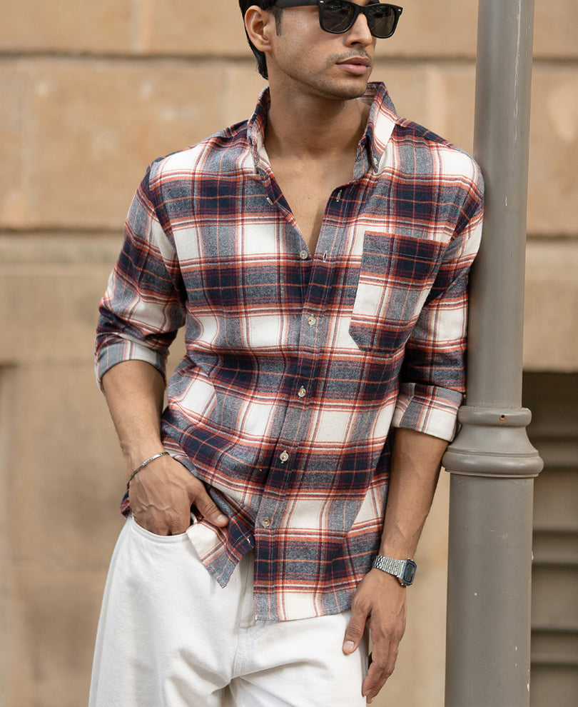 Multicolour Checks Full Sleeves Shirt With Pocket