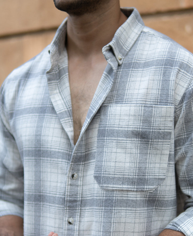 Light Grey Checks Shirt