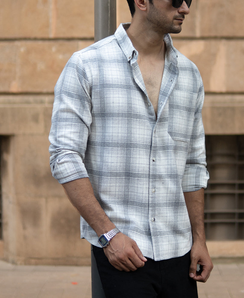 Light Grey Checks Shirt