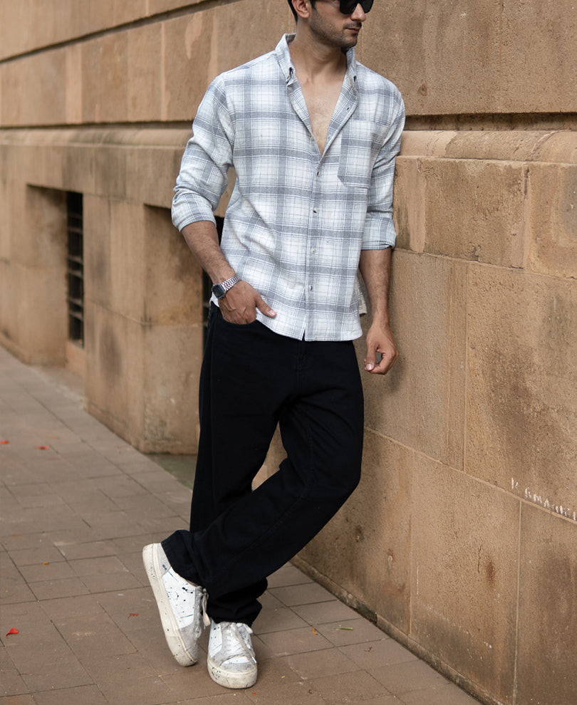 Light Grey Checks Shirt