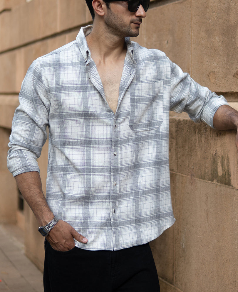 Light Grey Checks Shirt