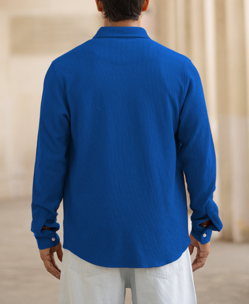 Royal Blue Structured Knit Shirt