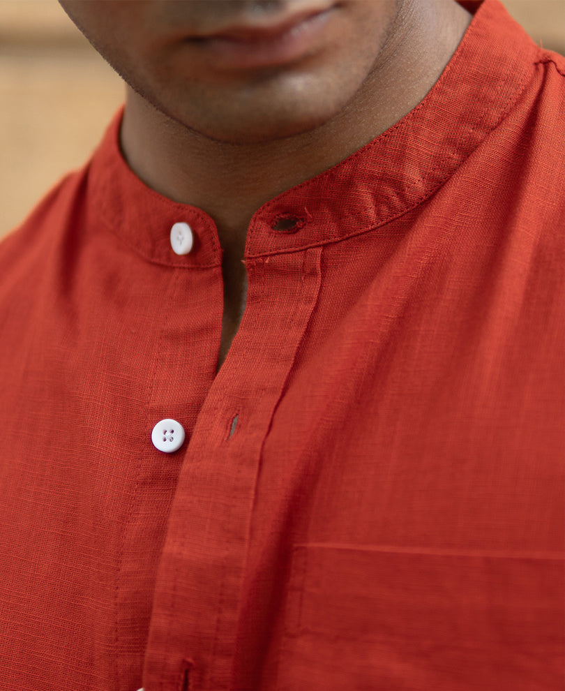Fiery Red Lightweight Full Sleeves Shirt