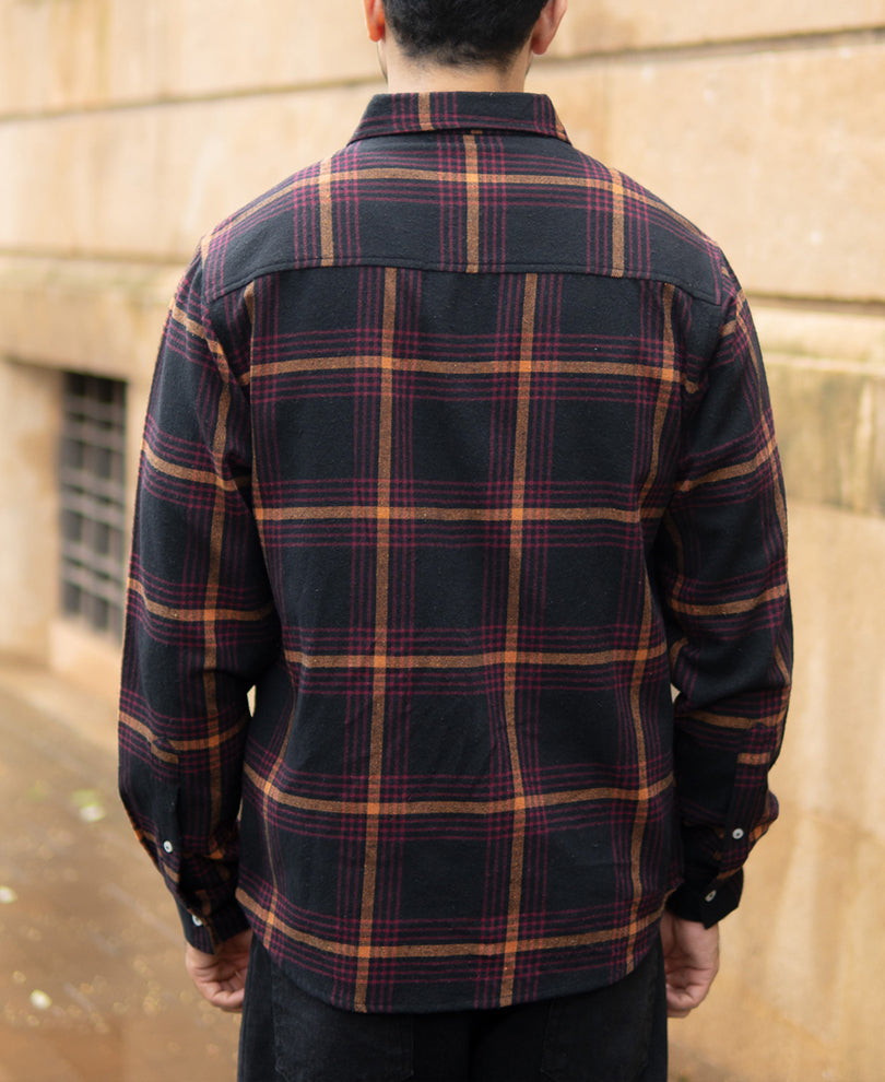 Black Brushed Checks Shirt