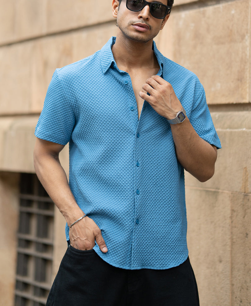 Mid Blue Structured Shirt