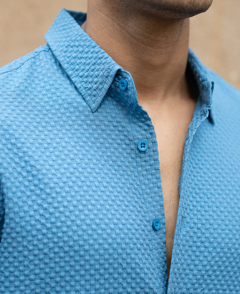 Mid Blue Structured Shirt