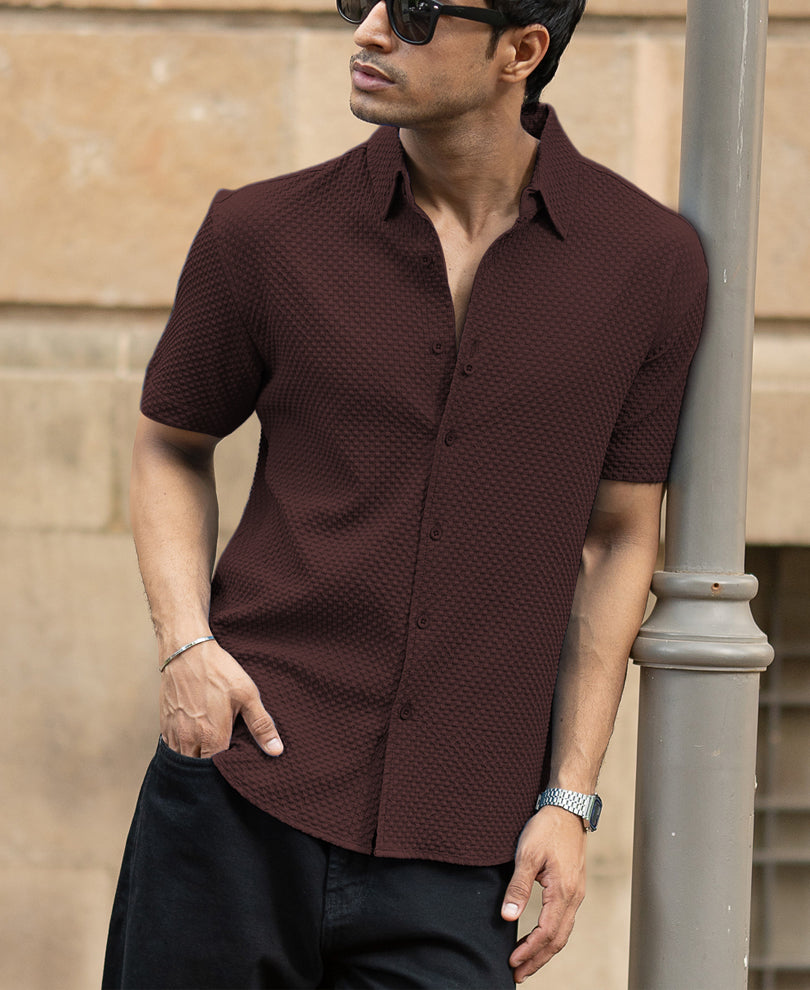 Dark Brown Structured Shirt